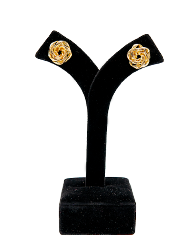 Classic Twisted Knot Gold-Plated Stud Earrings